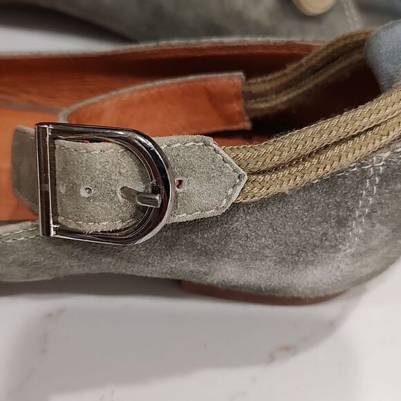 SacHelle Suede Peep Toe Ankle Strap Ballet Flats Size 7 - Picture 9 of 9